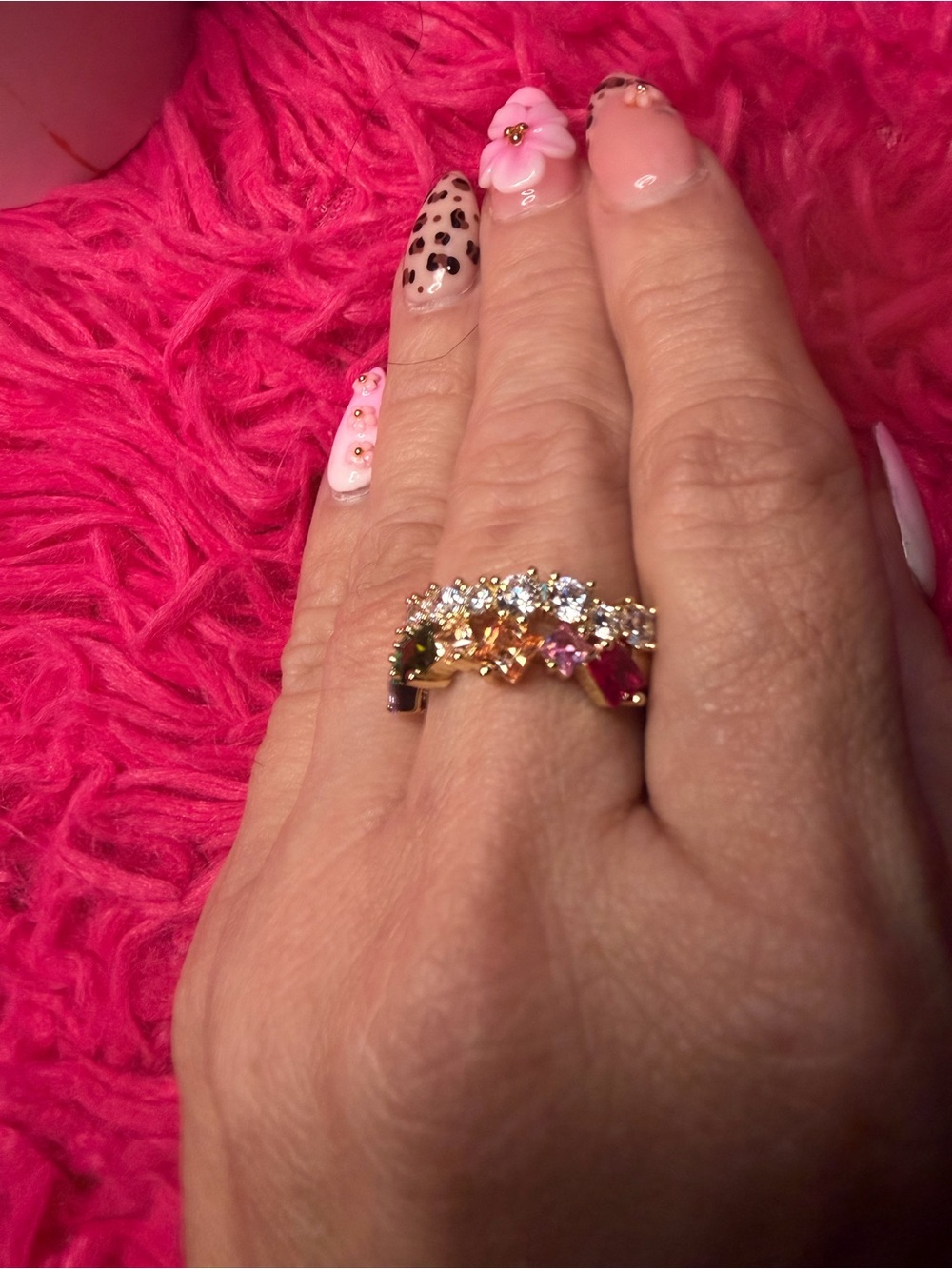 Rainbow AAA CZ Gold Filled Ring – Size 8